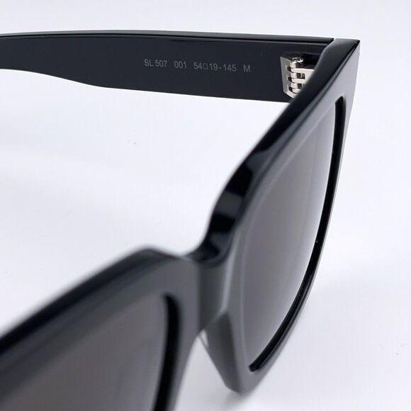 NEW Saint Laurent New Wave SL507 001 Black Gray Square Unisex Sunglasses - Picture 10 of 15
